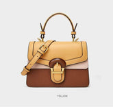 Sleek Shoulder Top Handle Bag With Unique Buckle